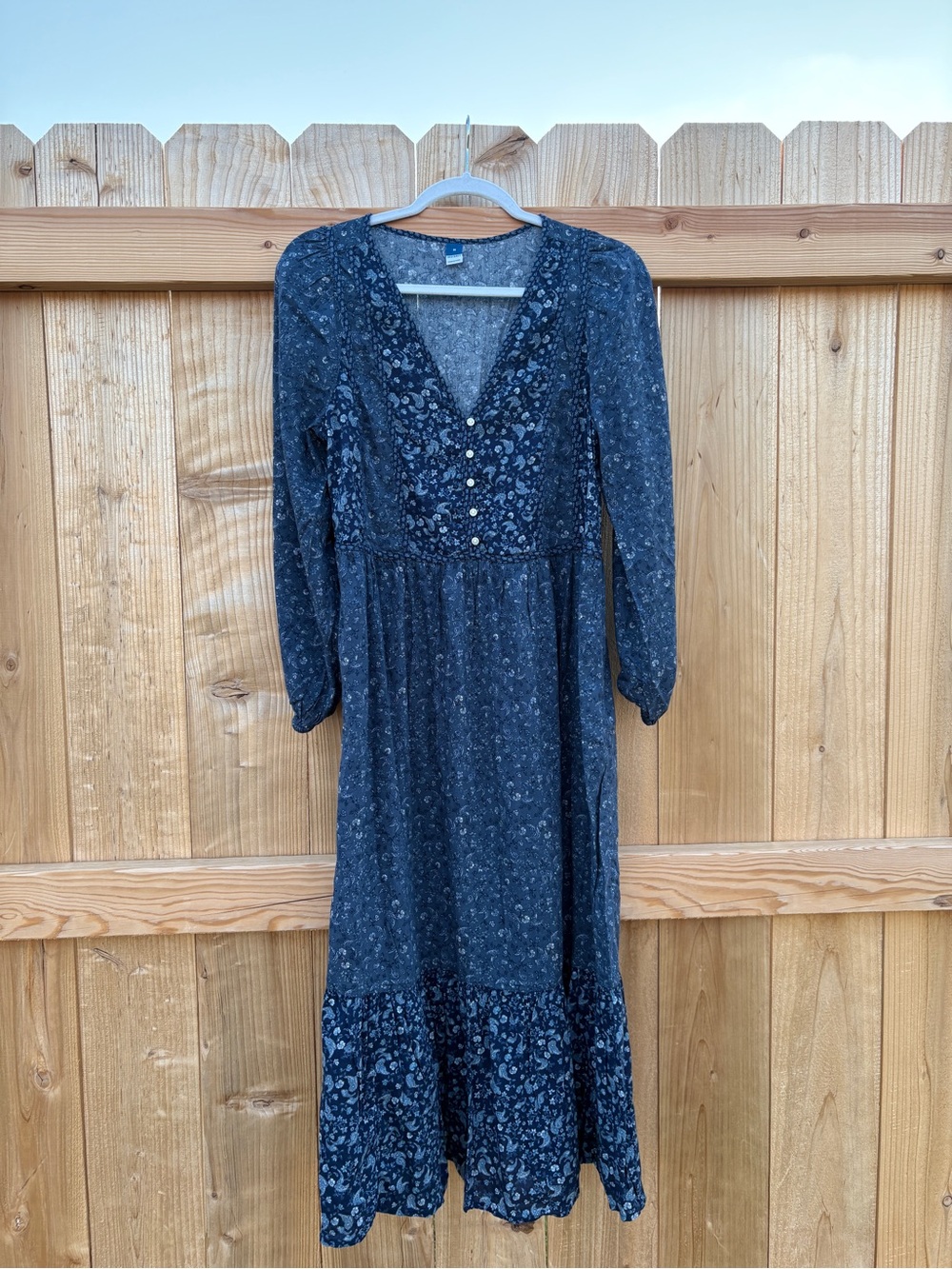 Old Navy Navy Blue Floral Maxi Dress